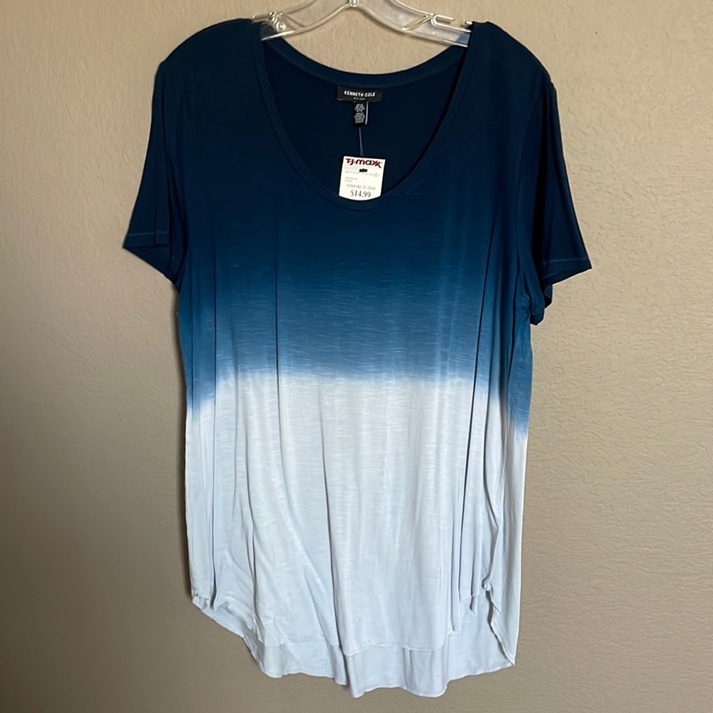 Blue and white faded t shirt